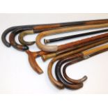 Two silver topped canes & a quantity of other cane