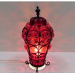 A blown glass lamp 15.5in high