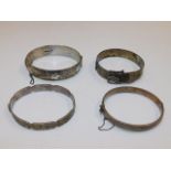 Four silver bangles approx. 114g