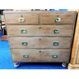 A Victorian mahogany chest of drawers with later r