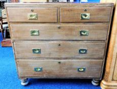 A Victorian mahogany chest of drawers with later r