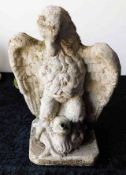 A stoneware garden eagle water feature 19in high