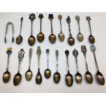 Eighteen silver & white metal spoons twinned with