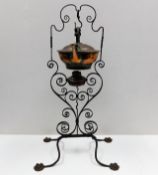 An art nouveau spirit kettle & stand 29.5in high