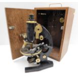 A cased E. Leitz Wetzlar Otto Selbart microscope