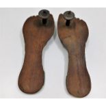 A pair of antique wooden sandals 9.5in