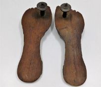 A pair of antique wooden sandals 9.5in