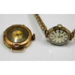 Two 9ct gold cased watches, one a/f