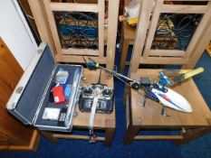 A radio controlled helicopter with accessories