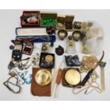 A quantity of costume jewellery items & other sund