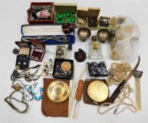 A quantity of costume jewellery items & other sund