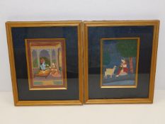 A pair of gilt framed Asian watercolours