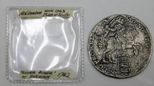 A 1742 silver rider Ducaton coin 29.2g from the 17