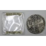 A 1742 silver rider Ducaton coin 29.2g from the 17