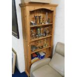 A modern solid pine bookcase 75.75in high x 36in w