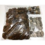 A quantity of mixed coinage including a large bag