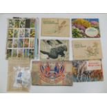 A quantity of tea & cigarette cards twinned with a