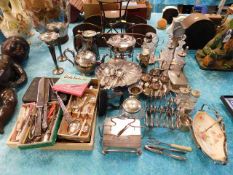 A quantity of mostly silver plated wares including