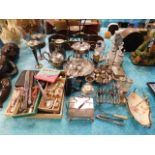A quantity of mostly silver plated wares including