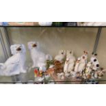 A pair of Staffordshire dogs & other items includi