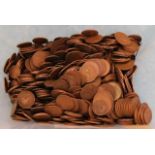 A large quantity of copper pennies