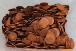 A large quantity of copper pennies