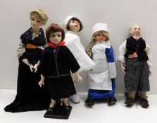 Five decorative dolls