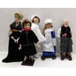 Five decorative dolls