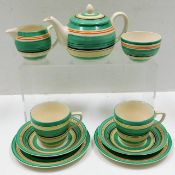 An art deco Grays pottery breakfast set for two