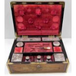 A 19thC. brass bound rosewood ladies vanity box