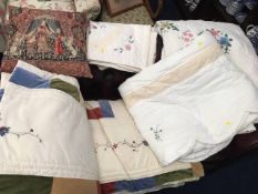 A quantity of textiles including patchwork style t