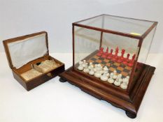 An antique German bone chess set