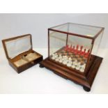 An antique German bone chess set