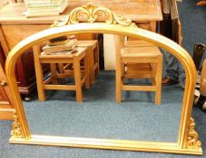 A decorative gilt mirror 49.5in wide x 35.5in high