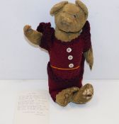 A vintage teddy bear named "Harold" 11.5in tall