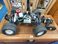 A Thunder Tiger petrol radio controlled model car,