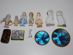 A quantity of German porcelain half dolls & other