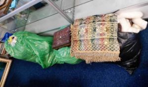 Five bags of wool twinned with a throw & other ite