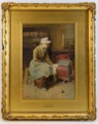 A signed gilt famed watercolour by Carlton A. Smit