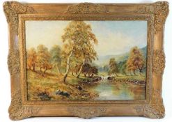 An indistinctly signed Victorian oil on canvas of