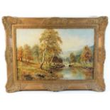 An indistinctly signed Victorian oil on canvas of