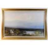 A signed gilt framed gouache of Dunkery Beacon, Ex