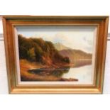 A gilt framed Andrew E. Kurtis oil of loch scene,