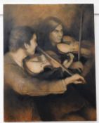 A Victoria Poklewski-Koziell oil titled Viola Play
