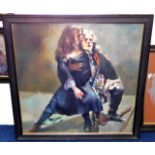 A large Robert Lenkiewicz original oil on canvas,