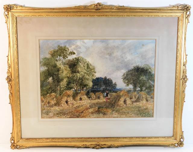 A signed 19thC. gilt framed watercolour by David C