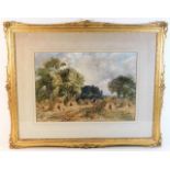 A signed 19thC. gilt framed watercolour by David C