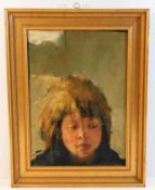 A gilt framed oil on canvas of Rueben by Robert Le