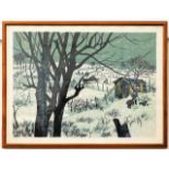 A framed limited edition 5/100 Japanese woodblock