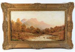 A Victorian oil on canvas in swept gilt frame depi